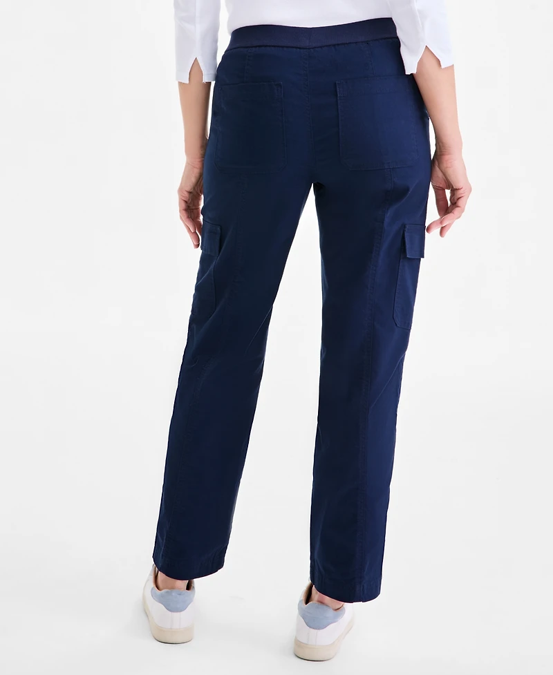 Style & Co Petite Knit-Waist Cargo-Pocket Utility Pants, Macy's Exclusive