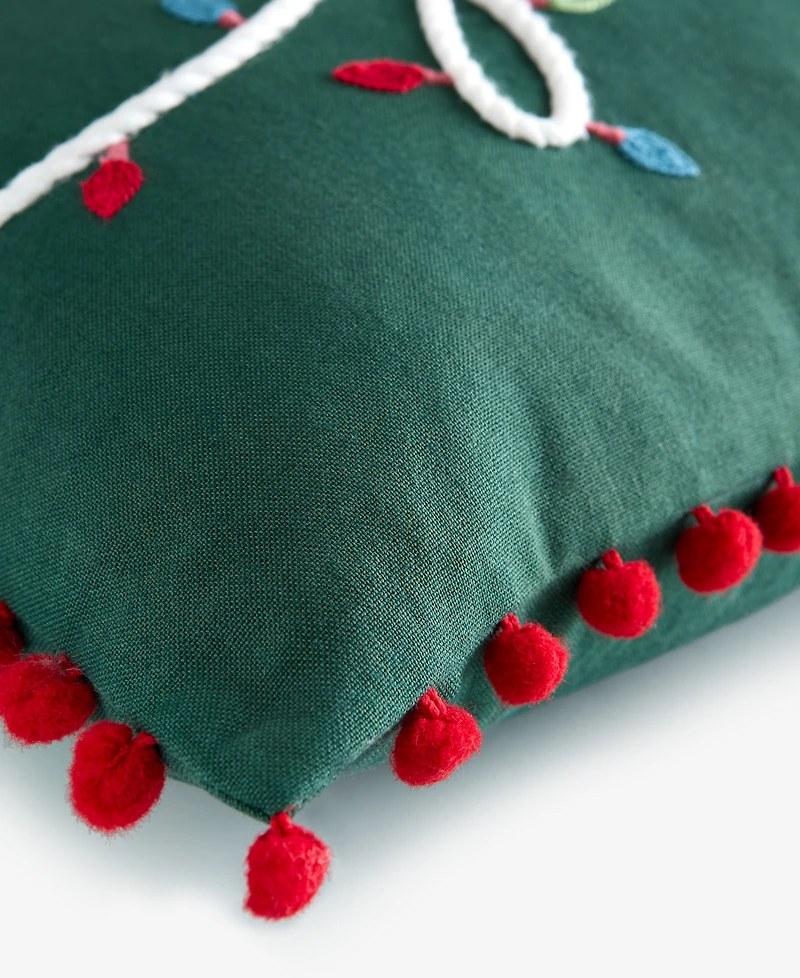 Holiday Lane Holly Jolly Decorative Pillow, 18" x 18", Exclusively for Macy's