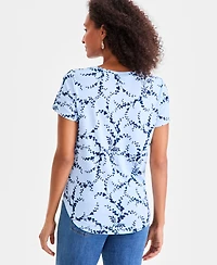 Style & Co Women's Printed Crewneck Short-Sleeve T-Shirt, Macy's Exclusive