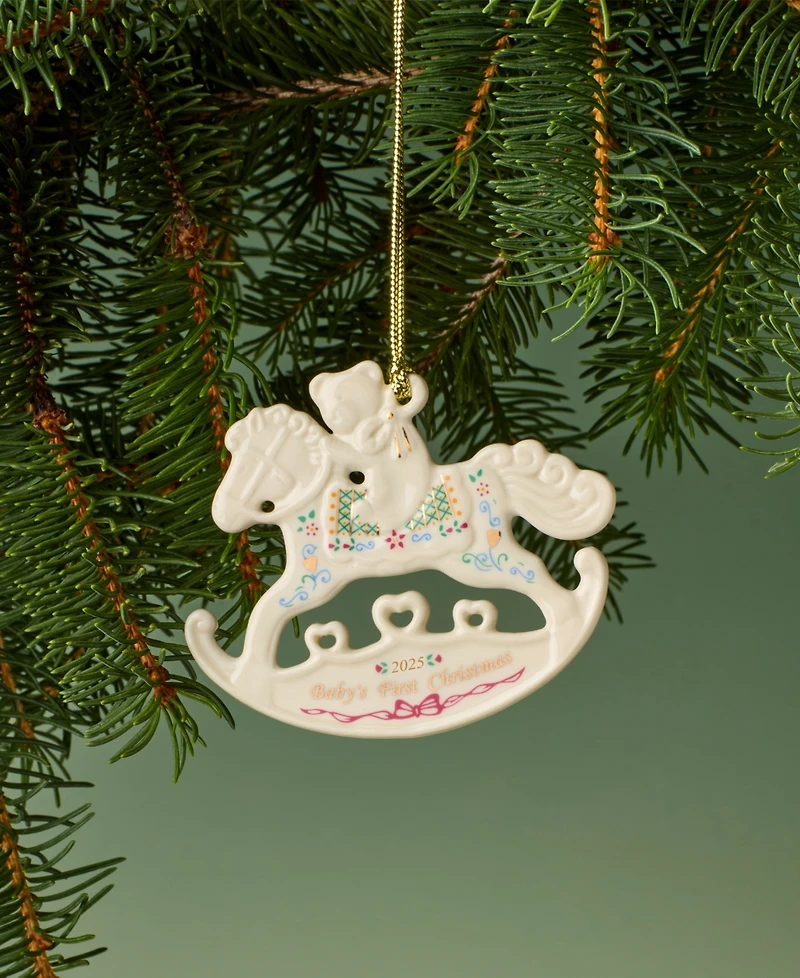 Lenox 2025 Baby's 1st Christmas Rocking Horse Ornament