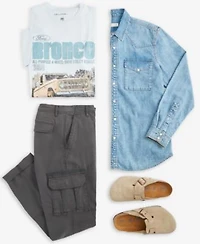 Sun Stone Mens Marshall Western Shirt Ford Bronco Ride Regular Fit Graphic T Shirt Morrison Straight Tapered Fit Garment Dyed Cargo Pants Macys Exclusive