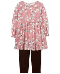 Baby Essentials Baby Girls Style Me Your Way Floral Shirt, Dress & Leggings, 3 Piece Set