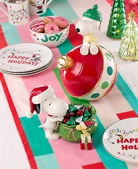 Lenox Snoopy Christmas Santa Sack Candy Bowl