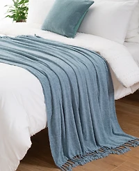 Battilo Lifestyle Chenille Throw with Fringe Tassels, 50" x 60"