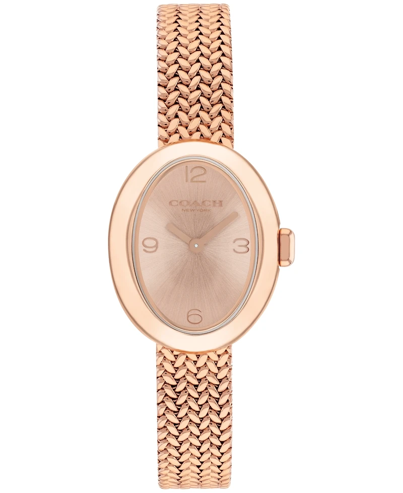 Coach Women's Sammy Rose Gold Tone Stainless Steel Mesh Bracelet Watch, 22.5mm