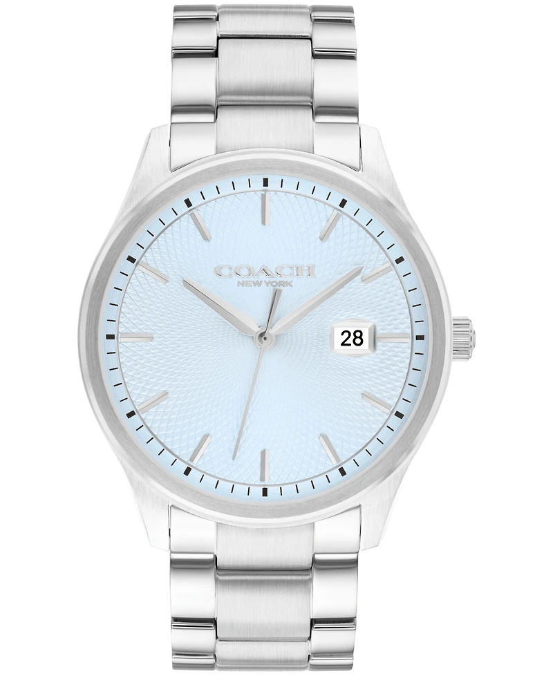 Coach Men's Oliver Silver Tone Stainless Steel Bracelet Watch, 41mm