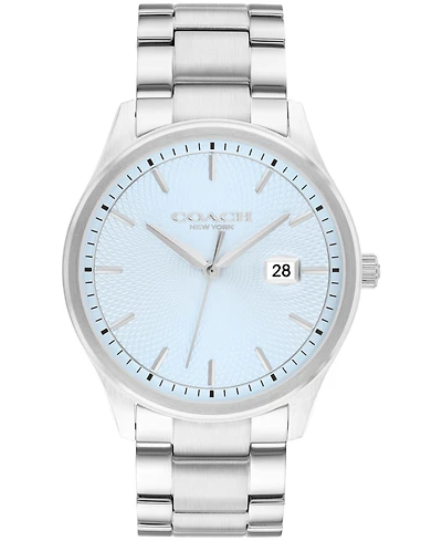 Coach Men's Oliver Silver Tone Stainless Steel Bracelet Watch, 41mm