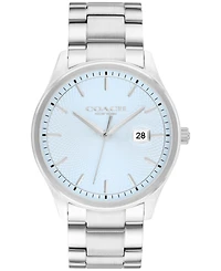 Coach Men's Oliver Silver Tone Stainless Steel Bracelet Watch, 41mm