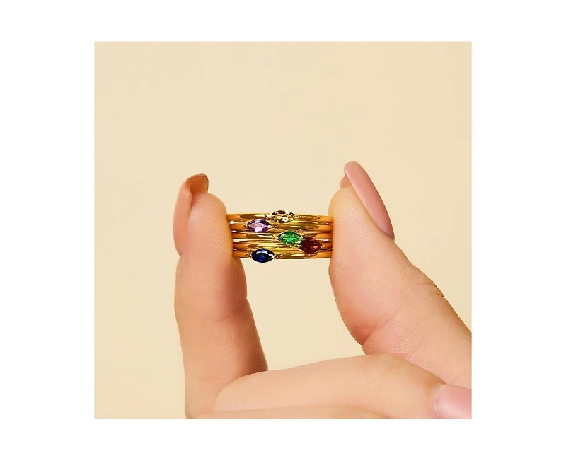 Marquise Birthstone Ring - March Aquamarine