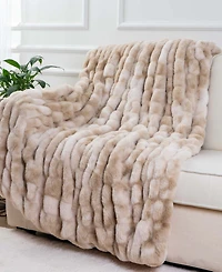 Battilo Luxurious Reversible Rabbit Faux Fur Throw