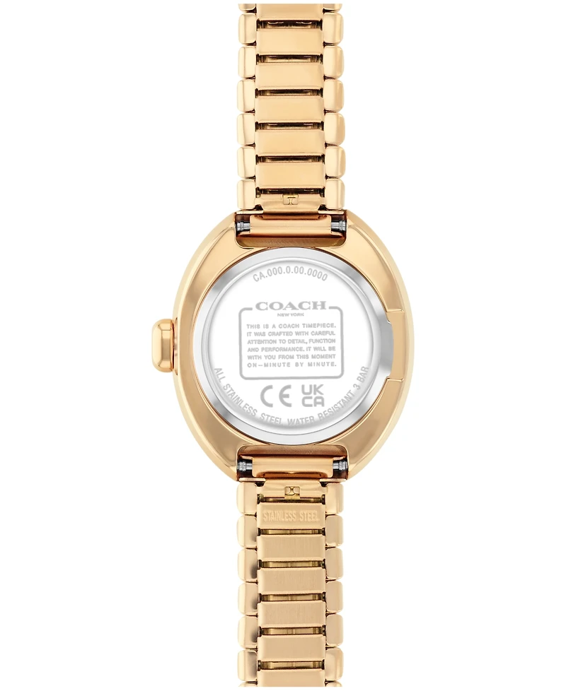 Coach Women's Sammy Gold Tone Stainless Steel Stretch Bracelet Watch, 22.5mm