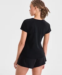 Id Ideology Women's Relaxed Crewneck Perforated T-Shirt, Macy's Exclusive