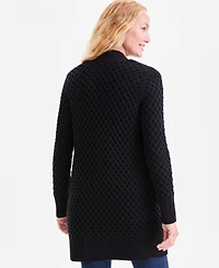 Style & Co Petite Honeycomb-Knit Open-Front Long Cardigan, Macy's Exclusive