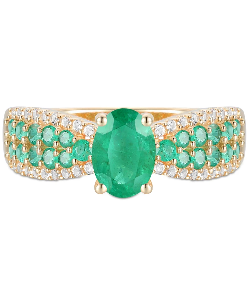 Gemstone (1-1/10 ct. t.w.) & Diamond (1/5 t.w) Oval Ring 14k Gold