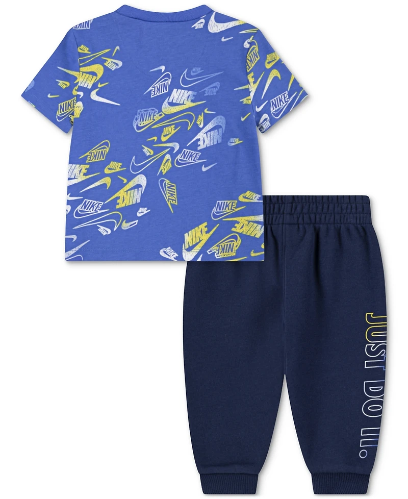 Nike Baby Boys Printed Reveal T-Shirt & Pants, 2 Piece Set