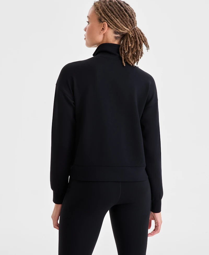 Id Ideology Women's Relaxed Butter Soft Funnel-Neck Zip-Front Sweater, Macy's Exclusive