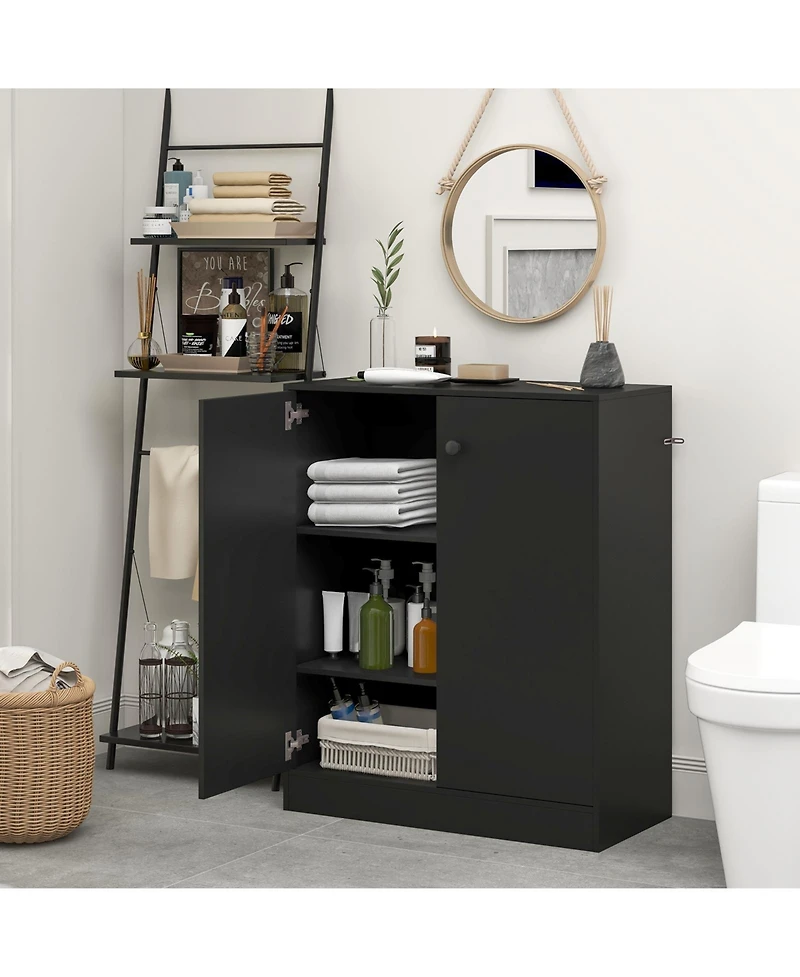 Volenca 2-Door Modern Floor Storage Cabinet with 3-Tier Shelf