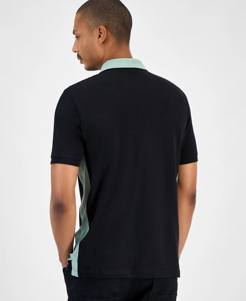 Karl Lagerfeld Paris Men's Colorblocked Quarter-Zip Polo