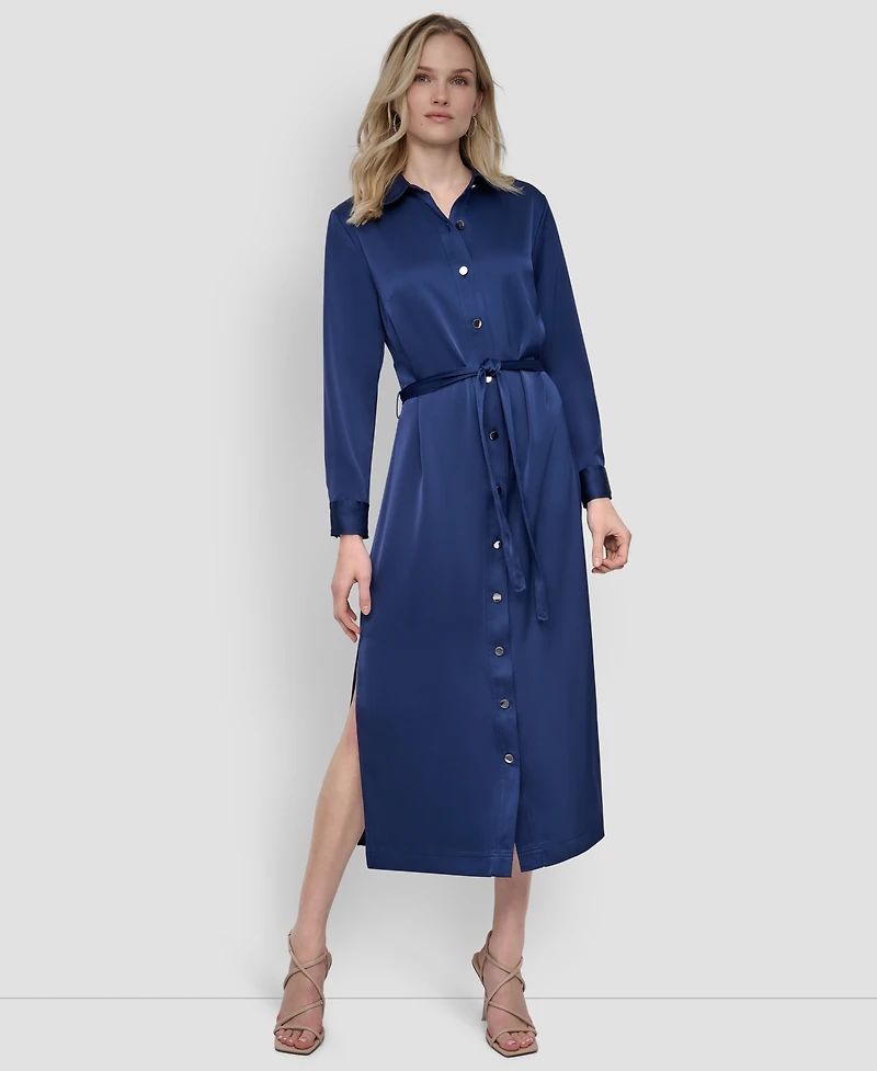 Dkny Women's Collared Long-Sleeve Shirtdress