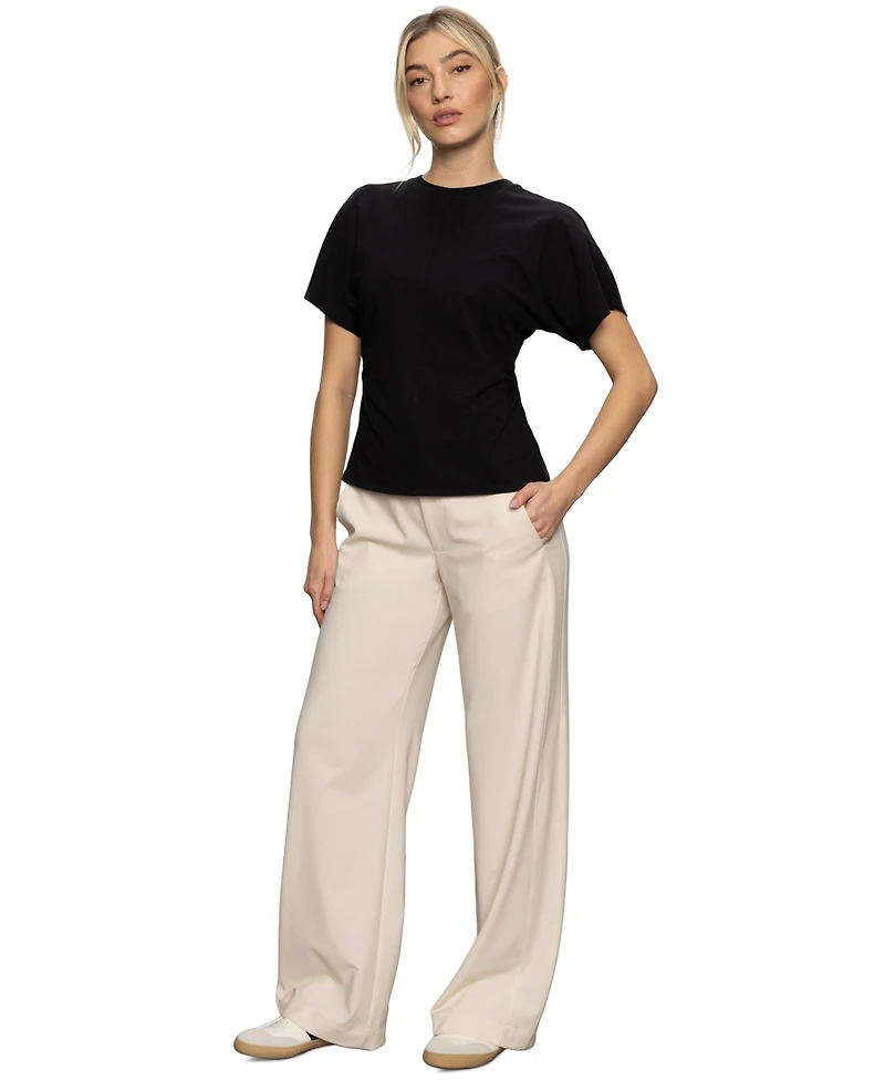 Sanctuary Women's Cotton Shirred-Waist Dolman T-Shirt