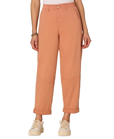 Democracy Petite Sky-Rise Cuffed Paperbag Jeans