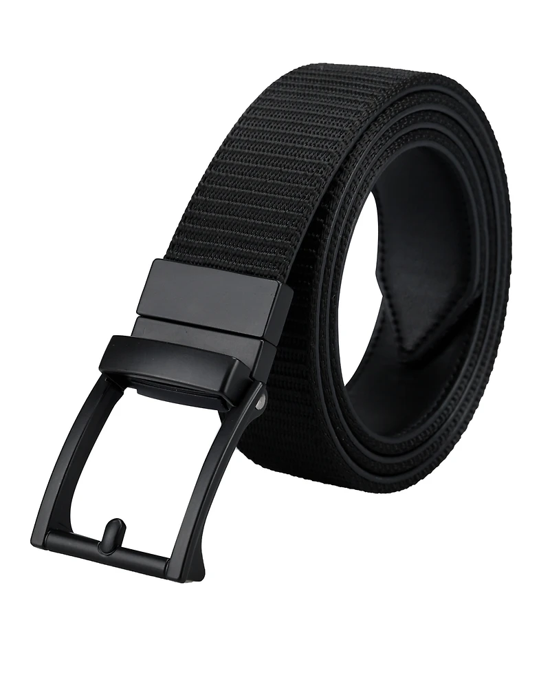 Kenneth Cole Reaction Men's Two-in-One Reversible Fabric and Artificial Leather Track Lock Belt
