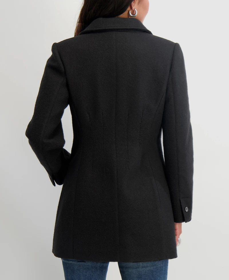 Tahari Women's Notched-Collar Single-Breasted Peacoat