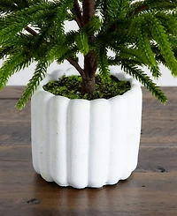 Nearly Natural 22" Artificial Real Touch Norfolk Island Pine Decorative Planter