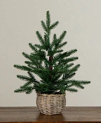Nearly Natural 1.5" Pre-Lit Artificial Christmas Tree in Basket Led Lights