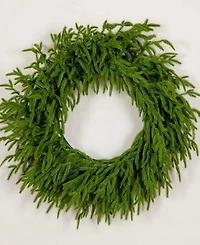 Nearly Natural 24" Pre-Lit Artificial Touch Norfolk Island Pine Wreath Led Lights and Natural Look