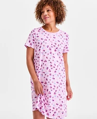 Charter Club Women's Cotton Printed Henley Sleepshirt, Created for Macy's
