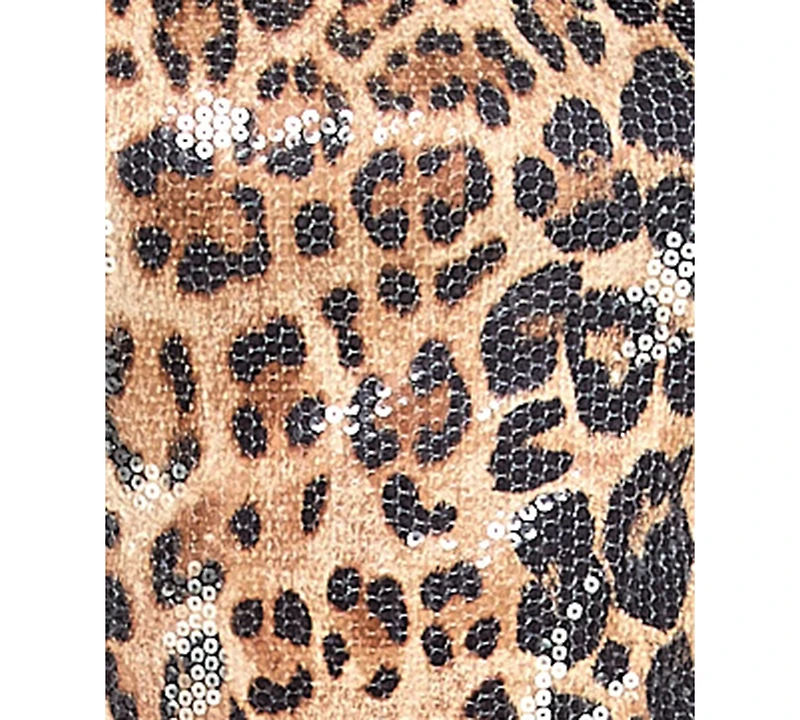 City Studios Juniors' Sleeveless Animal Print Sequined Bodycon Dress