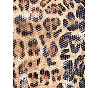 City Studios Juniors' Sleeveless Animal Print Sequined Bodycon Dress