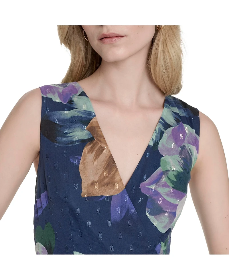 Eliza J Women's Printed V-Neck Sleeveless Gown