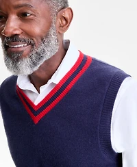 Club Room Men's Regular-Fit 100% Cashmere V-Neck Sweater Vest, Macy's Exclusive
