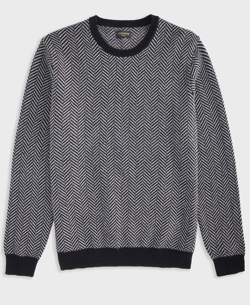 Club Room Men's Regular-Fit Herringbone 100% Cashmere Sweater, Macy's Exclusive
