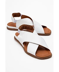 Broods Elastic Leather Slip On Sandals (Women)