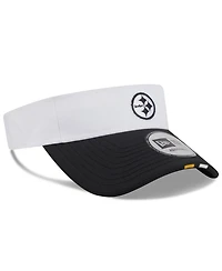 New Era Men's White/Black Pittsburgh Steelers 2025 Nfl Training Camp Adjustable Visor Hat