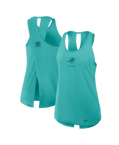 Nike Women's Aqua Miami Dolphins Glory Crisscross Performance Tank Top