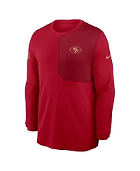 Nike Men's Scarlet San Francisco 49ers Sideline Coach Uv Performance Long Sleeve T-Shirt