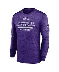 Nike Men's Purple Baltimore Ravens Sideline Velocity Performance Long Sleeve T-Shirt