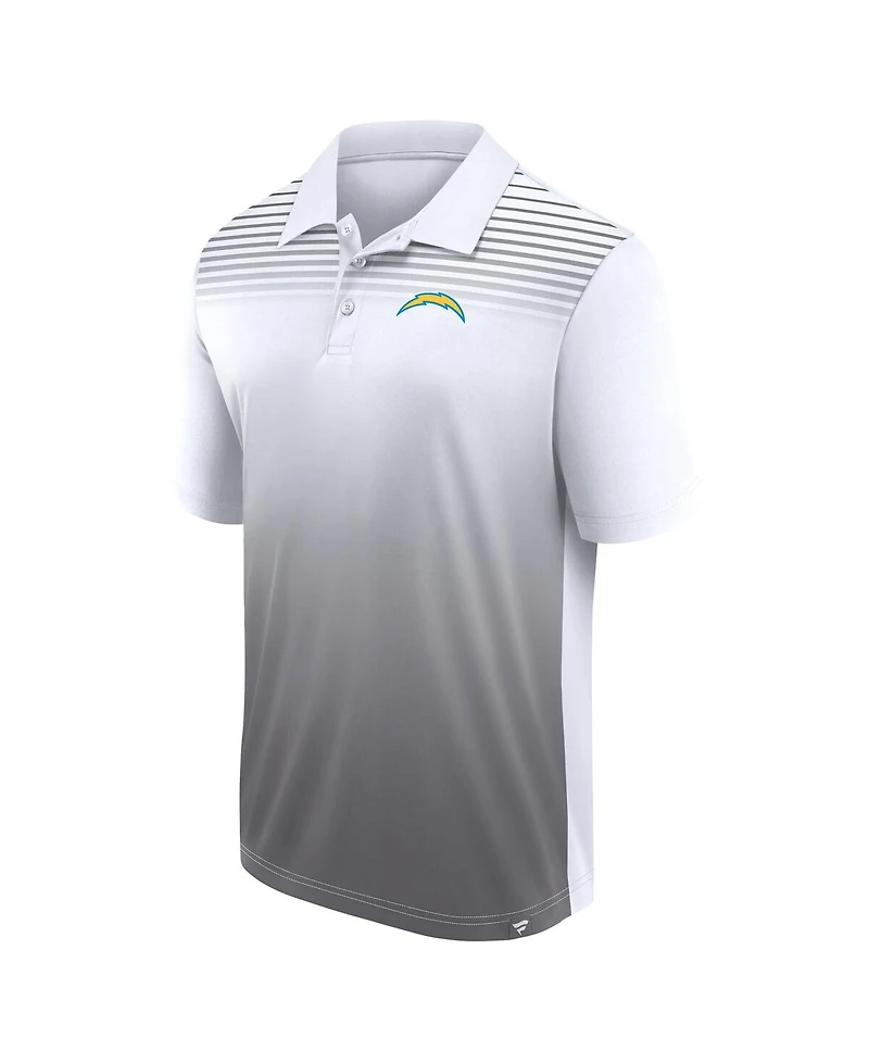 Logo Athletic Men's White/Gray Los Angeles Chargers Sandlot Game Polo Shirt