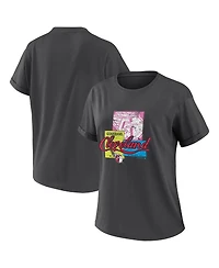 Wear by Erin Andrews Women's Charcoal Cleveland Guardians Domestic Box Color Boyfriend T-Shirt