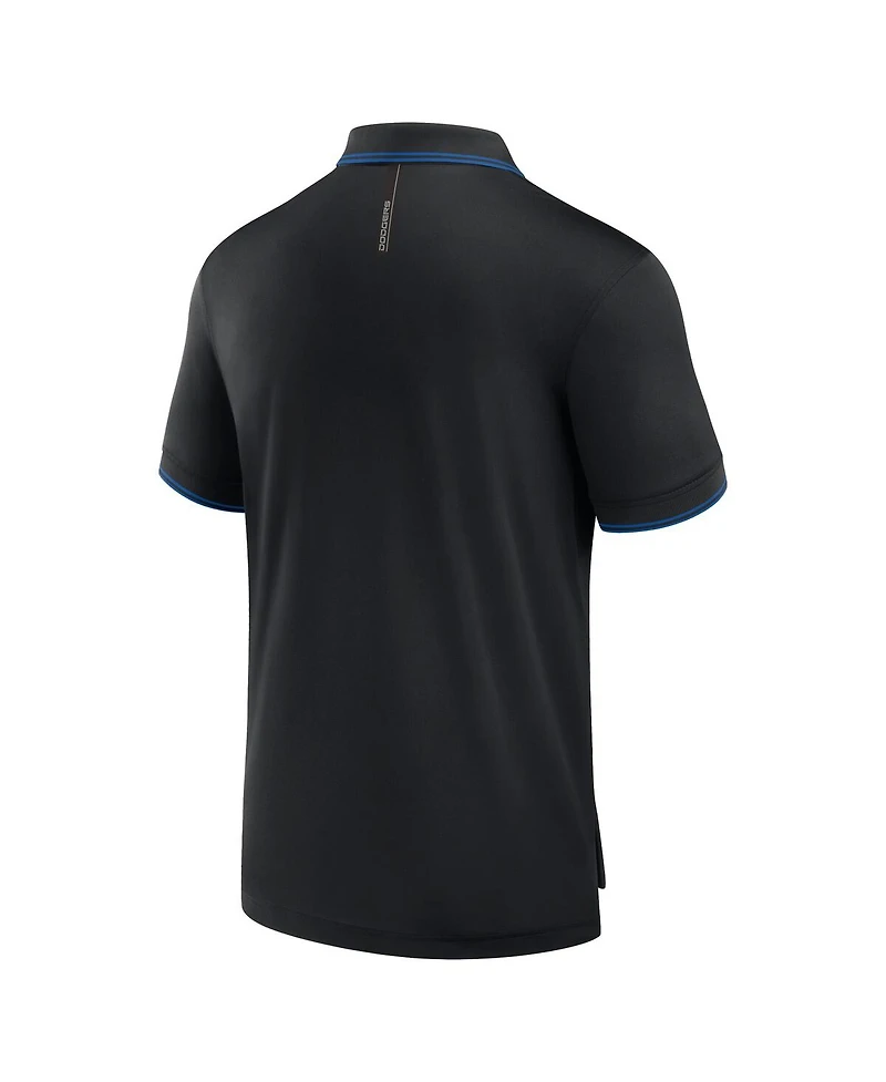 Fanatics Men's Black Los Angeles Dodgers Front Office Move Mono Pique Polo Shirt