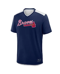 Fanatics Men's Navy Atlanta Braves Walk Off V-Neck T-Shirt