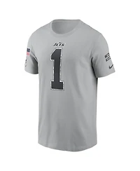 Nike Men's Ahmad Sauce Gardner Gray New York Jets 2024 Salute to Service Name Number T-Shirt
