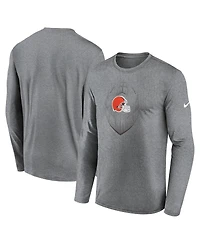 Nike Men's Heather Gray Cleveland Browns Icon Legend Performance Long Sleeve T-Shirt