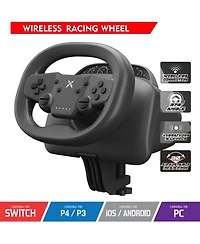 Nbcp Wireless Racing Wheel with Pedal for Switch, PS4/PS3, Pc, iOS & Android – 270° Rotation, Dual Vibration, Bluetooth 5.0, Race Game Con