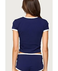 Edikted Womens Brooklyn Contrast T Shirt