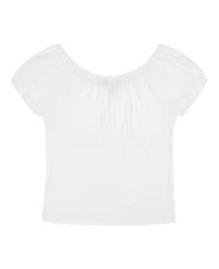 Tommy Hilfiger Big Girls Pointelle Puff Sleeve Top